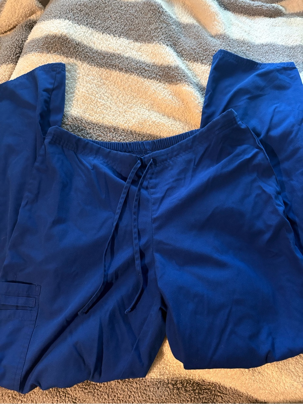 Royal Blue Drawstring Scrub Pants - S